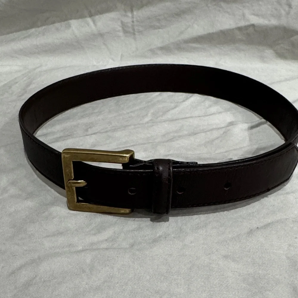 Janie and Jack Boys Brown Leather Belt with Gold Buckle